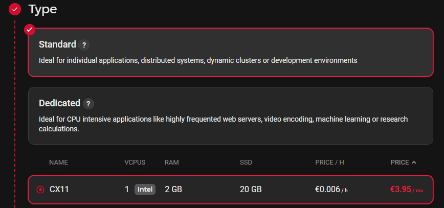 Hetzner CX11 VPS