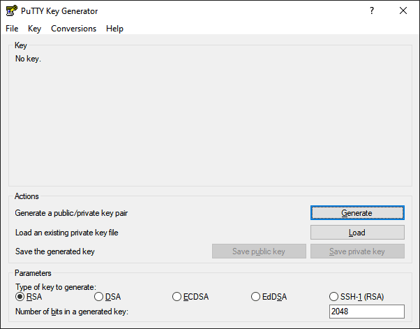 PuTTY Key Generator