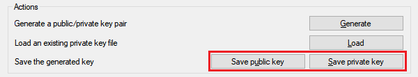 PuTTY Key Generator Save Key