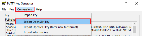 Export OpenSSH key